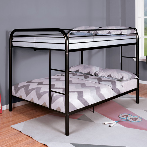 FINNERTY Full/Full Bunk Bed, Black / CM-BK1032BK-FF-BED