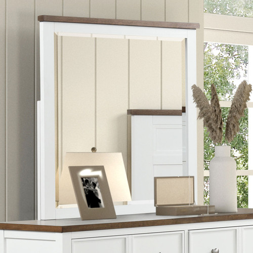 PINETOP Mirror, White/Dark Brown / FM7171WH-M