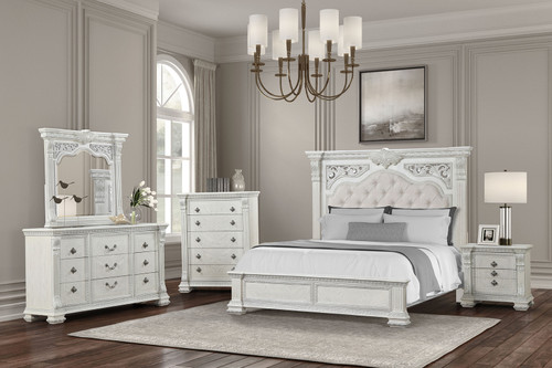 PROMENADE 5 Pc. Queen Bedroom Set w/ Chest / FM70001WH-Q-5PC-C