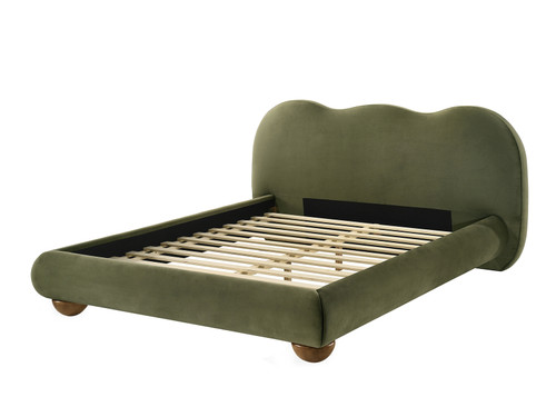 Finamore E.King Bed, Olive Green Velvet / FM72005GR-EK-BED