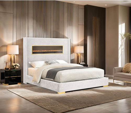 Danvers Queen Bed, White / FM74003BG-Q