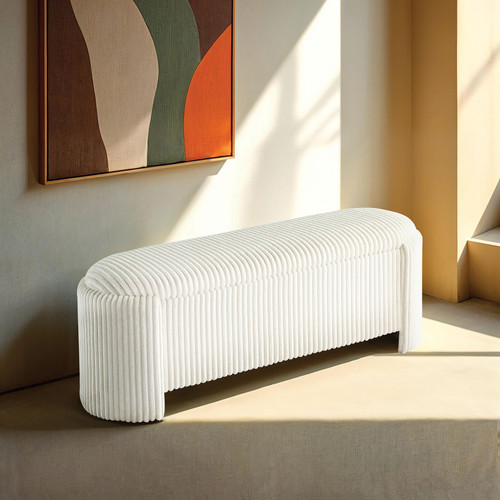 Grainne Storage Bench, White / FM-AC8007WH