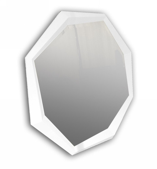 A&X Octagon Modern White Crocodile Lacquer Mirror / VGUNAK423-120