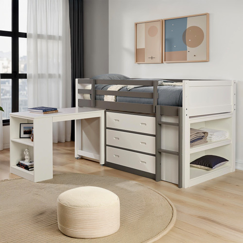 Ledell Twin Loft Bed / FM-BK203GY-T-BED