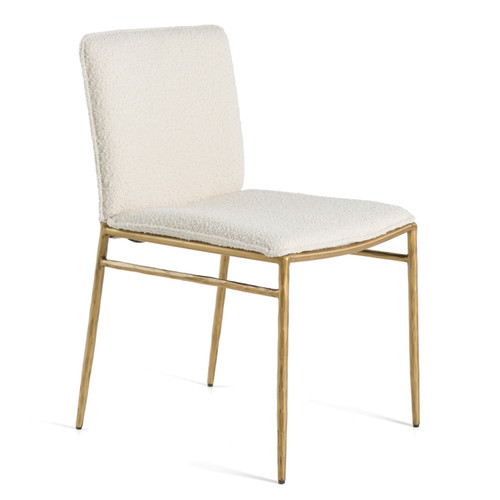 Atlanta - Modern Off-White Fabric & Brass Dining Chair / VGMY-3739-WHT