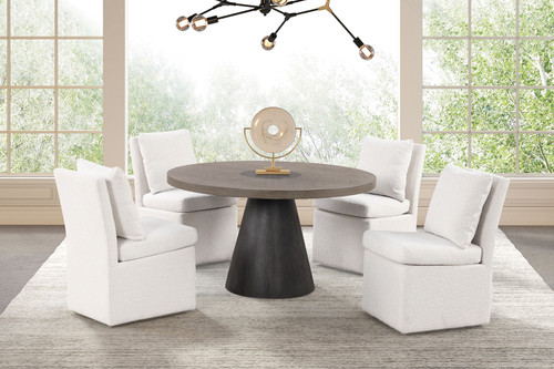 Broager 5 Pc. Round Dining Table Set / FM3331DB-RT-5PC-00WH