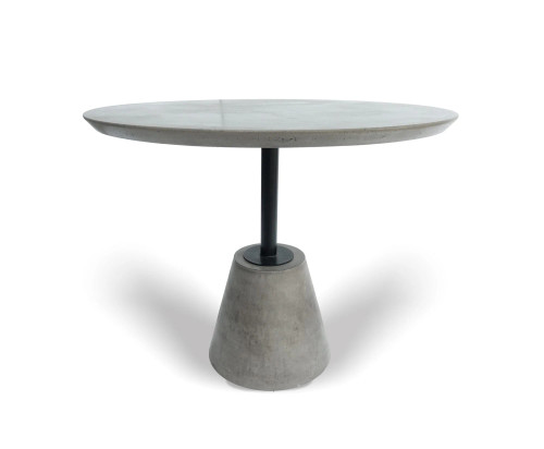 Modrest Nathrop - Stylish Round Dining Table with Grey Concrete Top & Sleek Black Metal Base / VGGR614190