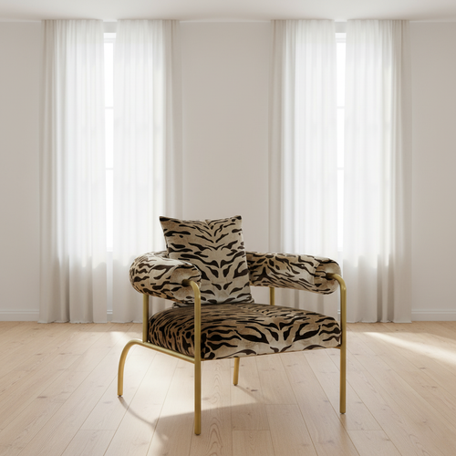 Kola - Gold Zebra Print Accent Chair / VGODZW-21051-GOLD-CH