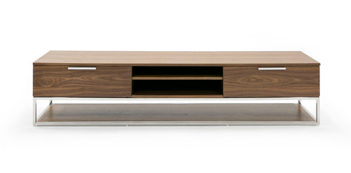 Heloise - Modern Walnut and Stainless Steel TV Stand / VGBB-MK1502-TV