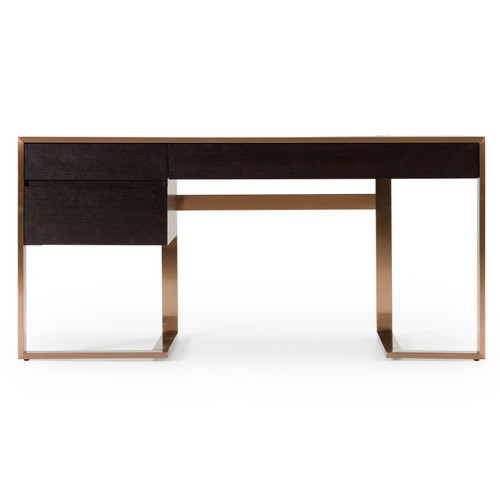 Modern Fauna Wenge and Brass Desk / VGBB-BN-2DK-DWB-DESK