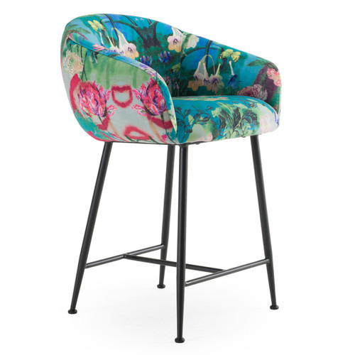 Roxann - Modern Counter Stool in Funky Velvet / VGEU-MC-9292CH-A-C-BS
