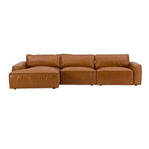 Cambria - Modern LAF Cognac Leather Sectional Sofa / VGKK-KF1123-SECT