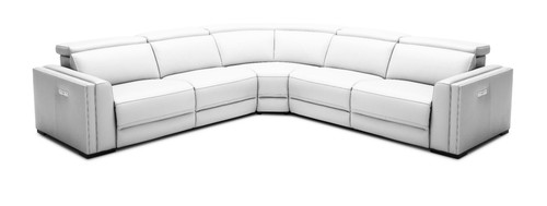 Frazier - Modern White Leather Sectional Sofa with 3 Recliners / VGKM-KM268H-W-SECT