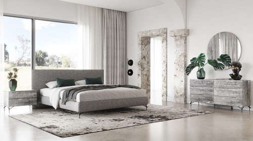 Aria - Italian Modern Multi Grey EK Bedroom Set / VGAC-ARIA-BED-SET-EK