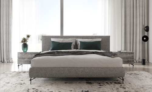Aria - Italian Modern Multi Grey Q Bed and Two Nightstands / VGAC-ARIA-BED-BN-Q