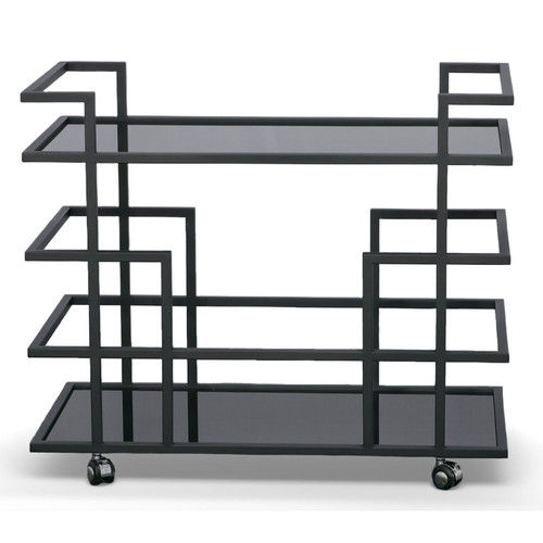 Deakin - Black Stainless Steel and Black Glass Wine Rack / VGHB-01W4-BLK