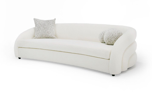 Joshua Modern 4-Seater Curved White and Taupe Fabric Sofa / VGOD-ZW-22031-S