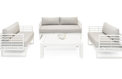Wharf - Outdoor Light Grey and White Sofa Set / VGGES0273SA-WHT-SET