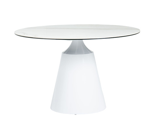 Edith - Modern Round White Ceramic Dining Table / VGNSGD8744-W-DT