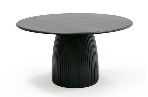 Lander Modern Mid Century Black Oak Round Dining Table / VGDW-J3630-1-BLK