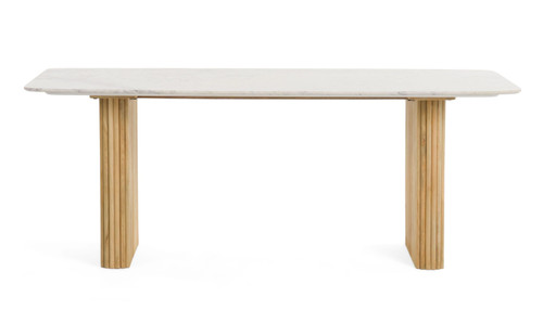 Cambridge White Marble & Mango Rectangular Dining Table / VGEDRID120004-RCT