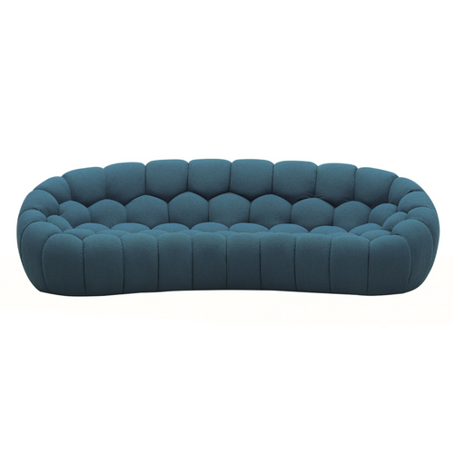 Yolonda - Modern Curved Dark Teal Fabric Sofa / VGEV2126C-SOFA-C-15