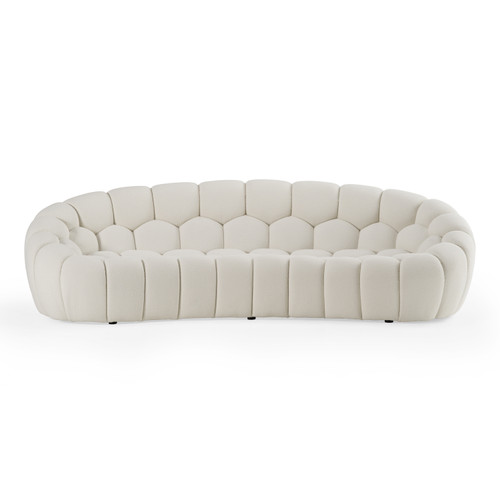 Yolonda - Modern Curved Off-White Fabric Sofa / VGEV2126C-SOFA-C-00