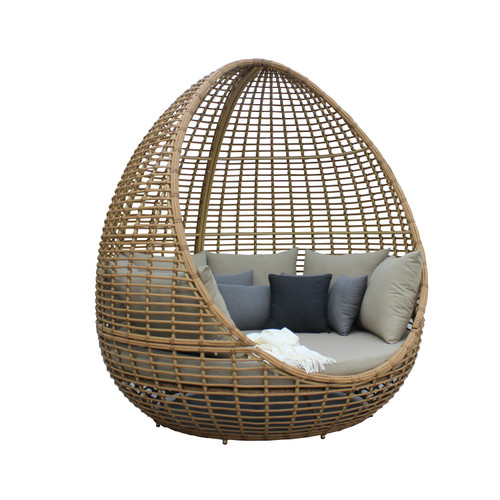 Cocoon - Outdoor Beige + Wicker Lounge Bed / VGATRABD-152