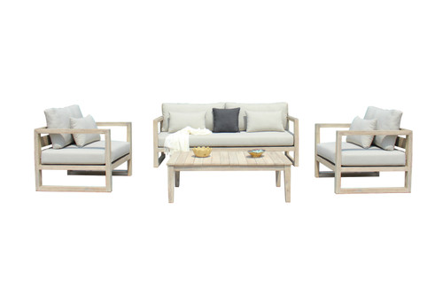 Calm - Outdoor Grey + Acacia Sofa Set / VGATRASF-229