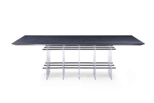 Inverness - Contemporary Black Oak + Acrylic Dining Table / VGVCT2259-DT