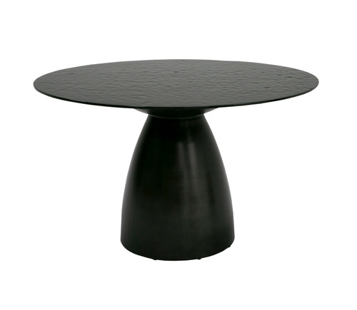 Calexico - Contemporary Black Wave Glass Round Dining Table / VGGMDT-1717