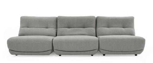 Basil - Modern Grey Fabric Large Sofa With 3 Electric Recliners / VGSX-BASIL-GRY-3PC
