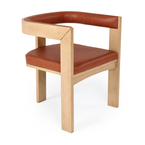 Oshana - Modern Rust Leatherette + White Oak Dining Chair / VGMA-MI-1206