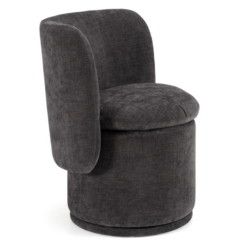 Norris - Modern Dark Grey Fabric Swivel Dining Chair / VGKK-KF.Y2138-DGRY