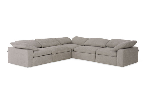 Corinth - Modern Grey Fabric Sectional Sofa with 3 Power Recliners / VGKM-KM.920-GRY