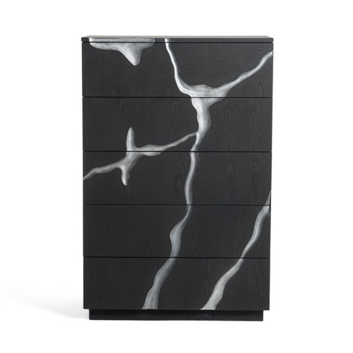 Aspen - Modern Matte Brown Ash & Silver Chest / VGVCJ1801-5H