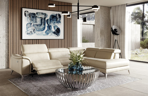 Monte Carlo - Italian Modern Cappuccino Leather Right Facing Sectional Sofa / VGCC-MONTECARLO-CAPP-RAF