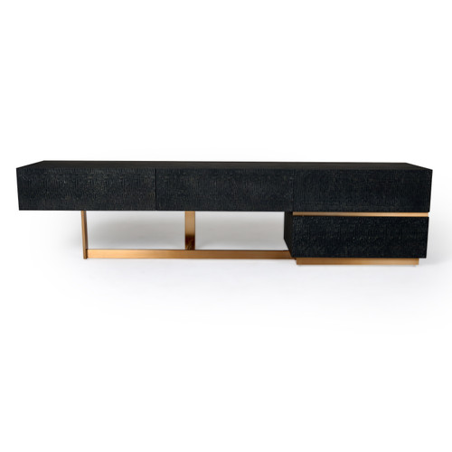 Tasha - Modern Black Ash + Brushed Gold TV Stand / VGVCTV2308