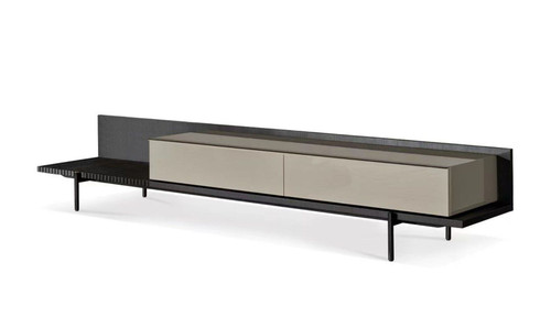 Colima - Modern Matte Beige + Walnut TV Stand / VGIP-TV-797