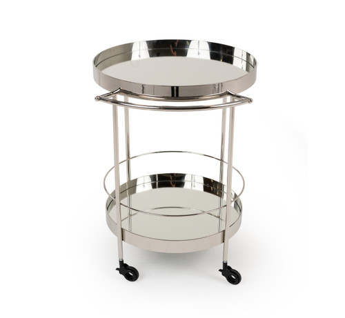 Jeeves - Modern Stainless Steel + Mirror Rolling Cart / VGHB05WN