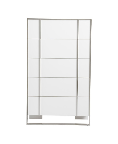 Cartier - Modern White + Stainless Steel Chest / VGVC-J-A002-5H-WHT