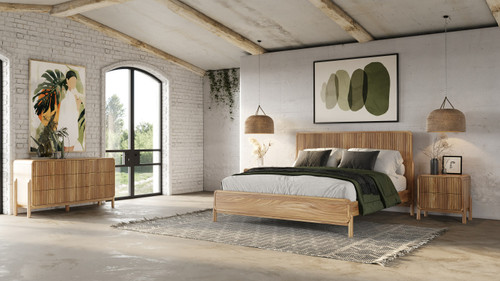 Eastern King - Modrest Mikala - Modern Natural Oak Bedroom Set / VGWDMIL-SET-EK