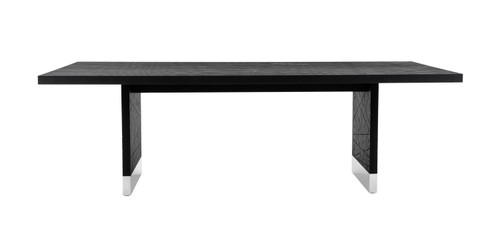 Kenda - Modern Black Ash + Stainless Steel Dining Table / VGVCT2355-BLK