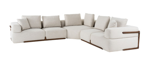 Simone - Modern Off-White Fabric Sectional Sofa / VGCS-SF-23083