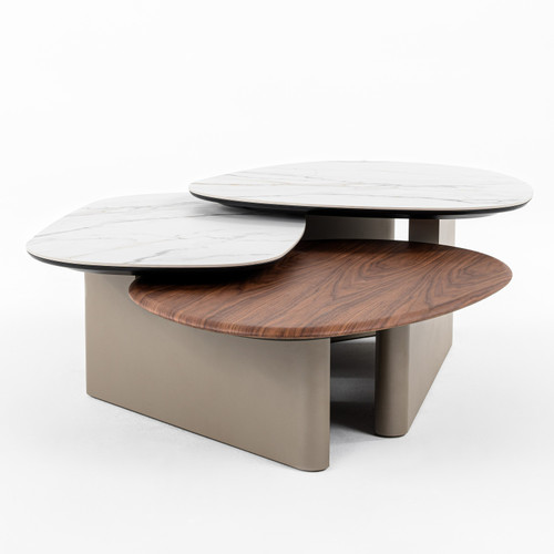 Robson - Modern Ceramic + Walnut Coffee Table / VGCS-CT-23098