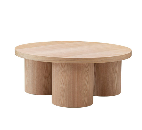 Babson - Modern Natural Oak Round Coffee Table / VGMF-V7152-NAT