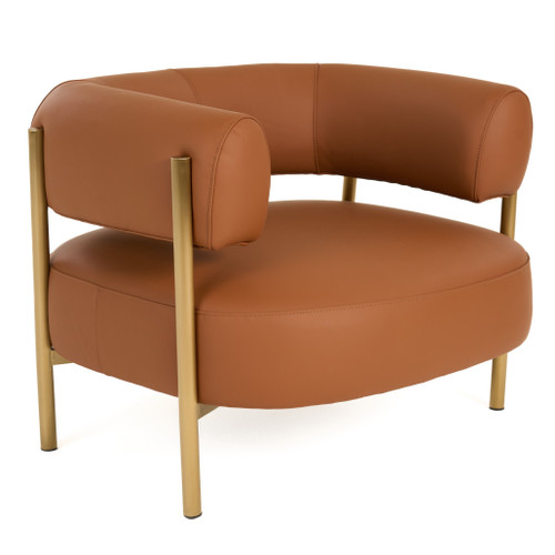 Ozona - Modern Rust Leather Accent Chair / VGHM-LL255-RUST