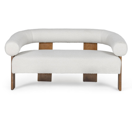 Aledo - Modern Off-White Fabric + Oak Loveseat / VGMY-1361-L