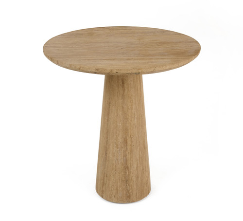Velma - Modern Travertine Marble Round Dinette Table / VGBR-SBA-8542B-BE