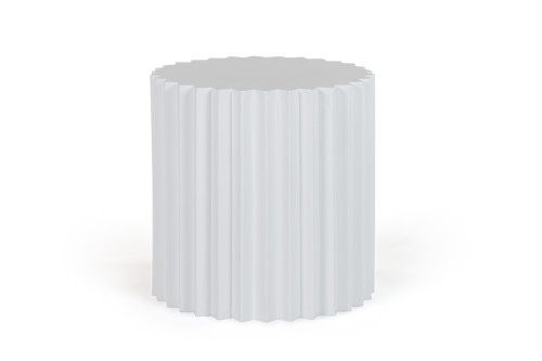 Evadale - Modern White Concrete End Table / VGGR-685156-WHT